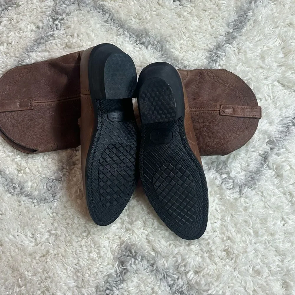Brown Leather Cowboy Boots 10 D